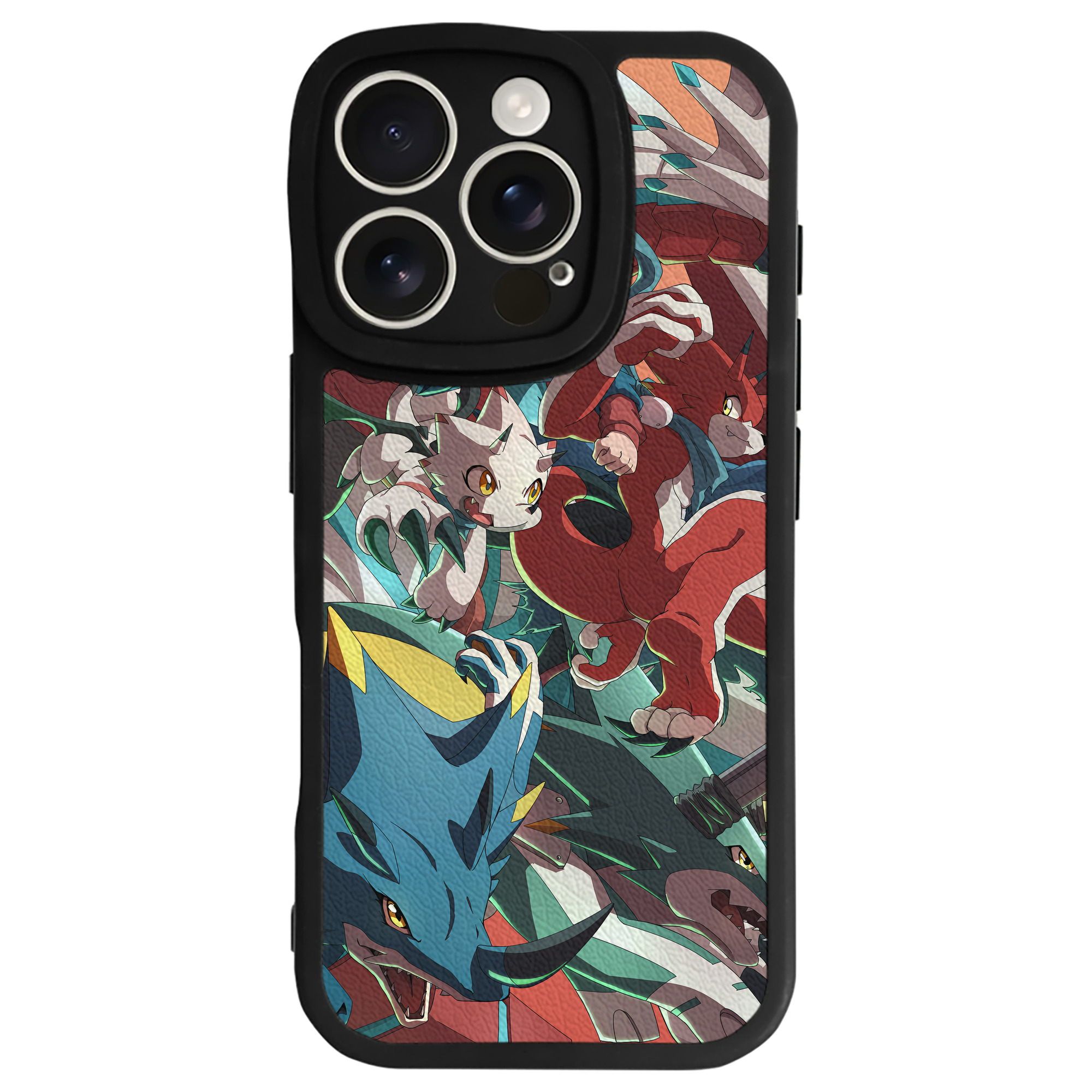 （画像用） Digimon デジタルモンスター/デジモン 【iPhone 16シリーズ対応】シリコンスマホケース（レザー調） 材質：シリコン